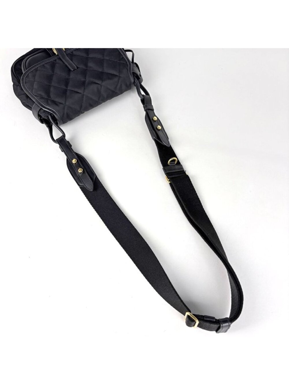 Prada Shoulder Bag Col Quilted Nylon Nero - Picture 7 of 8